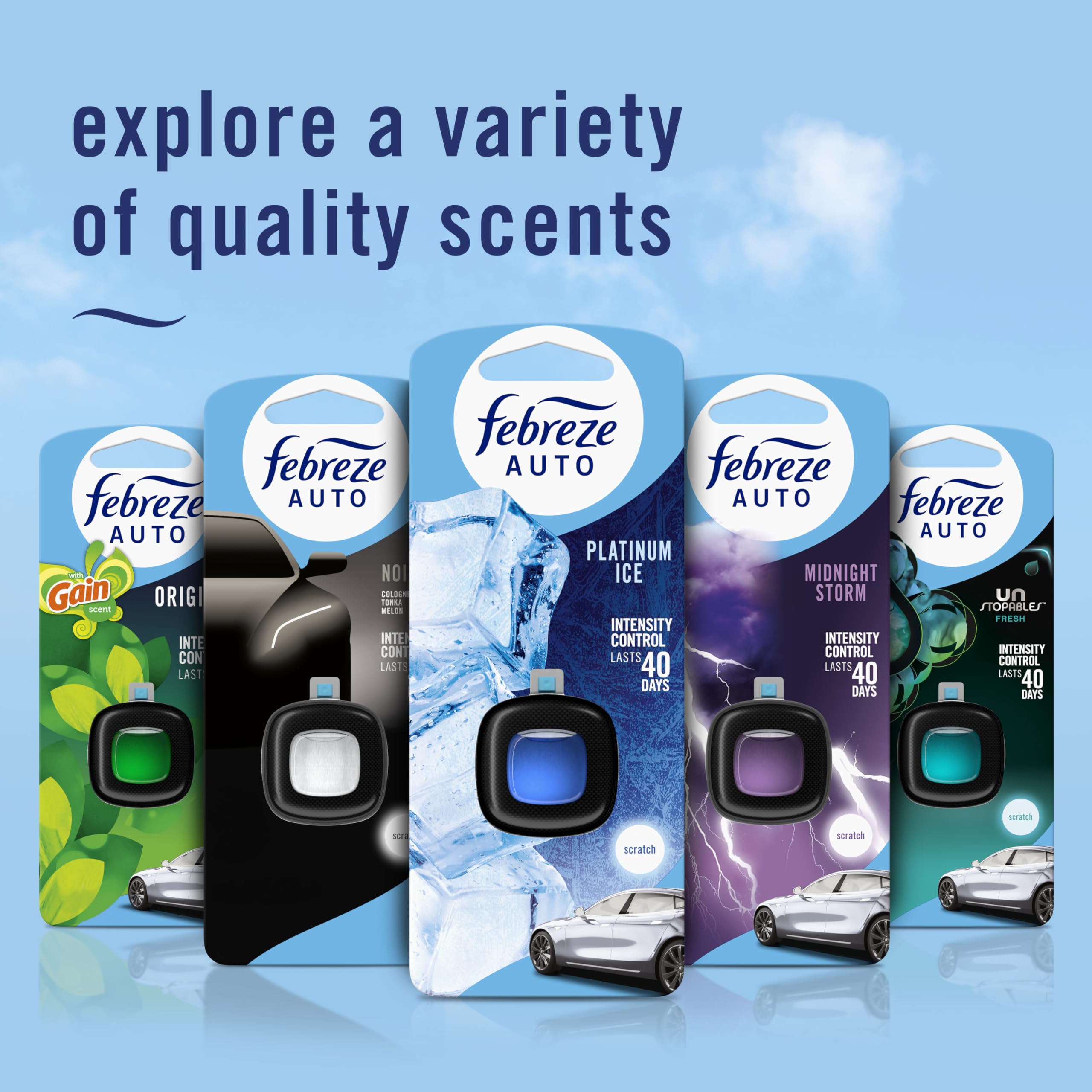 Febreze Auto Midnight Storm quick install for fast in-car freshness.