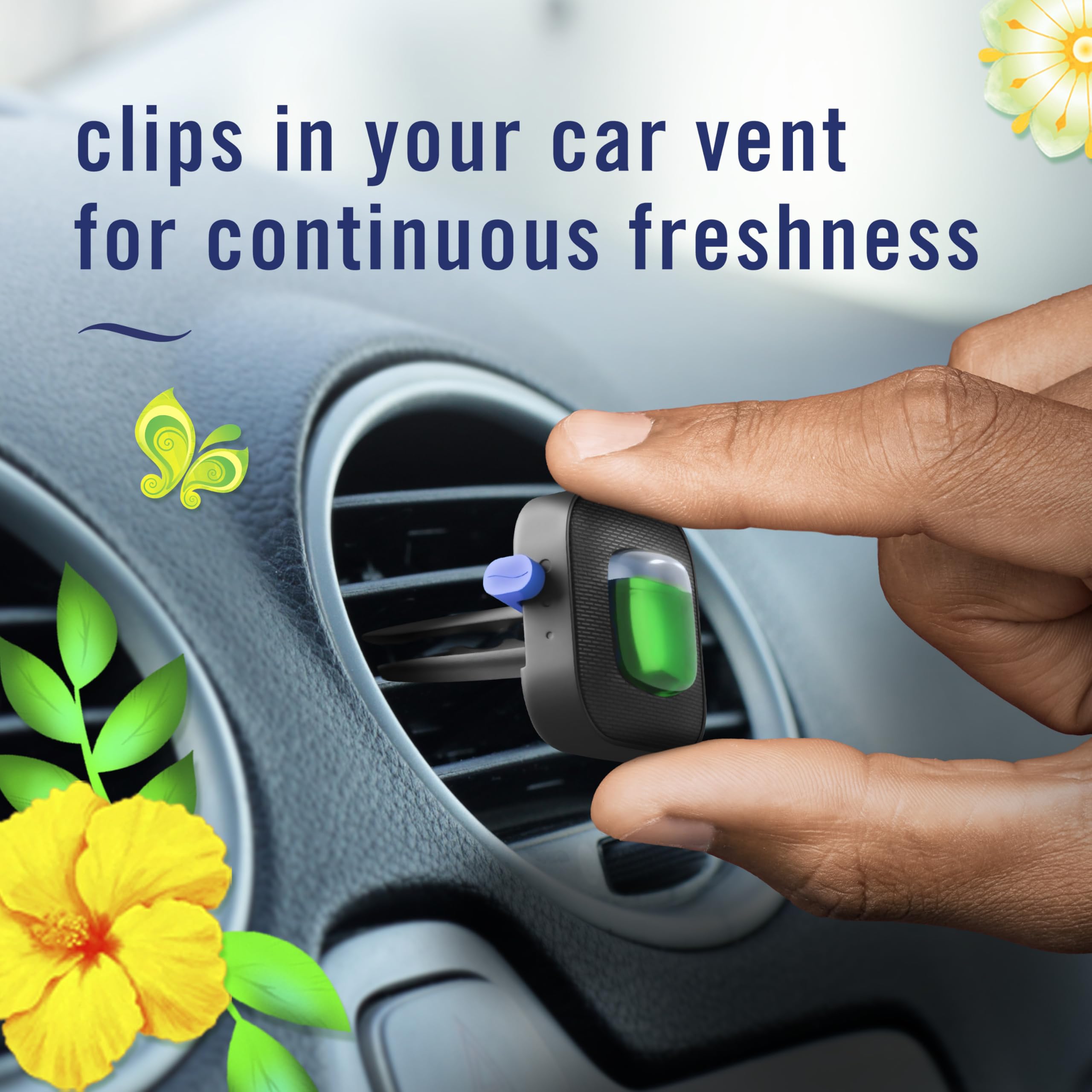 Febreze fabric and air odor-fighter neutralizes odors trapped in upholstery and vents.