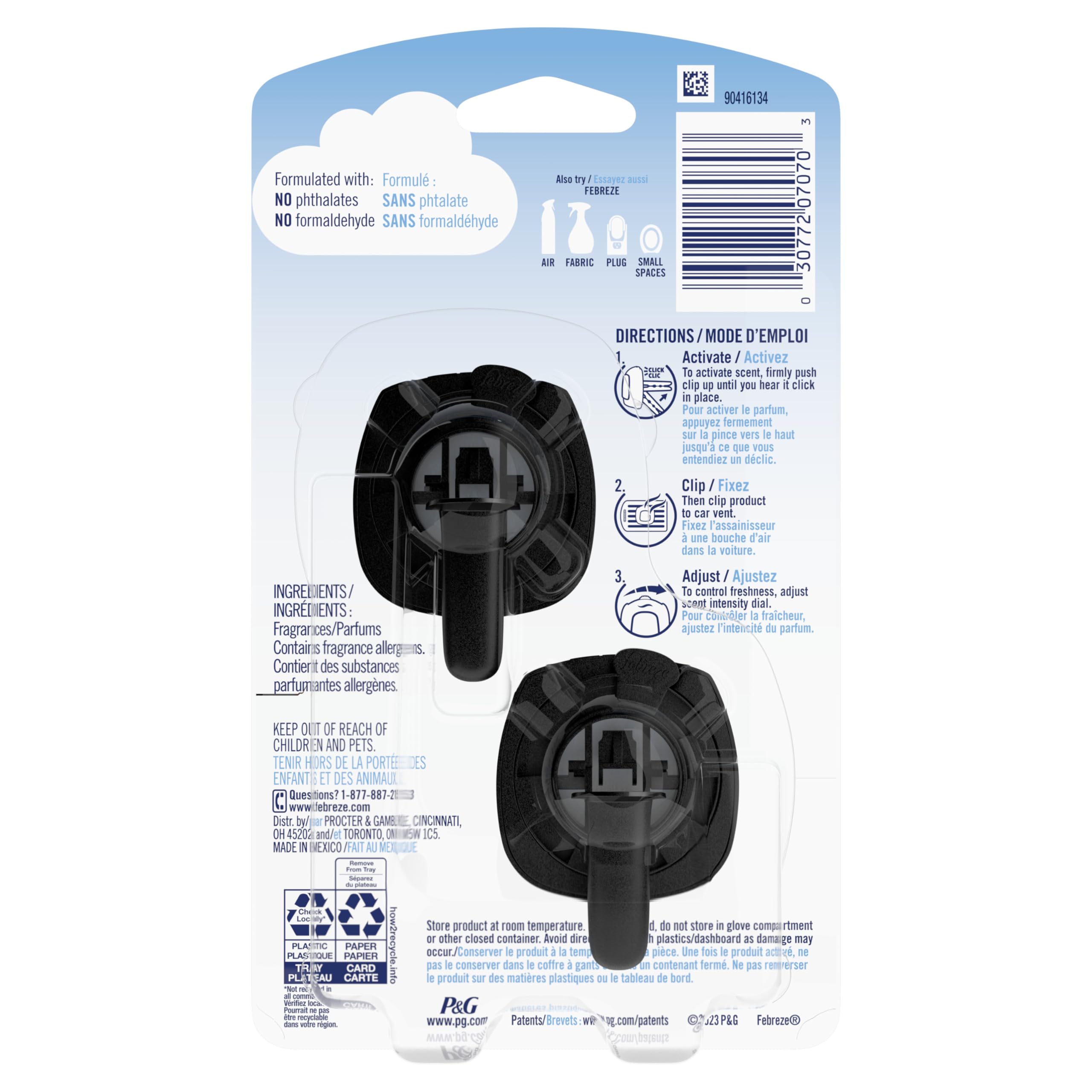 Febreze odor-fighting formula neutralizes common car smells.