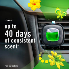 Febreze vent clip installed on your car vent provides lasting freshness.