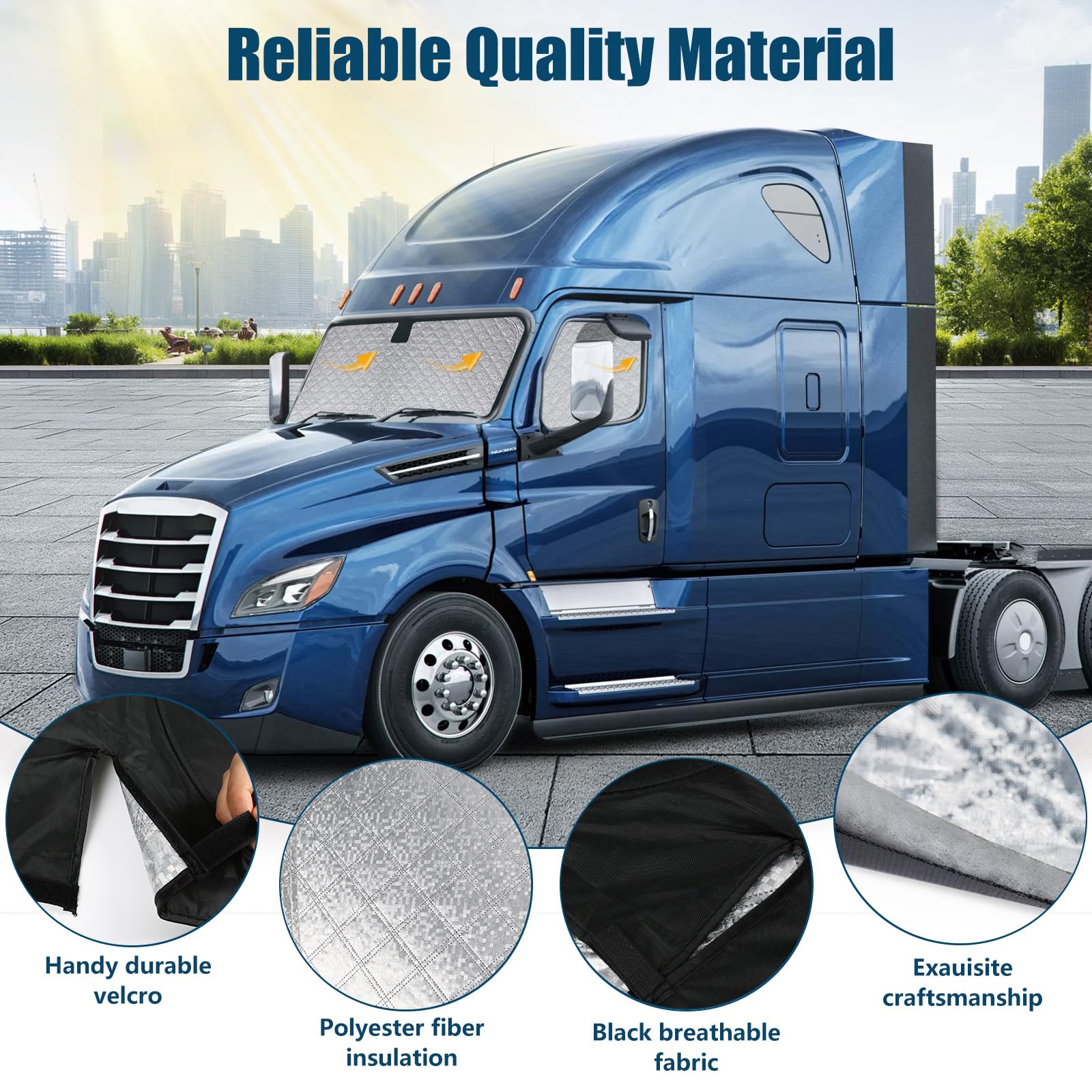 Close-up of Federedevo fabric, 210T material and six-layer insulation.