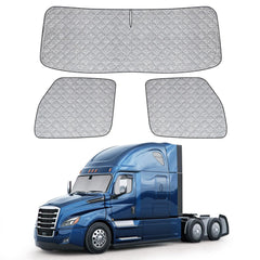 Federedevo 6-layer window shade on the front windshield reduces glare and heat.