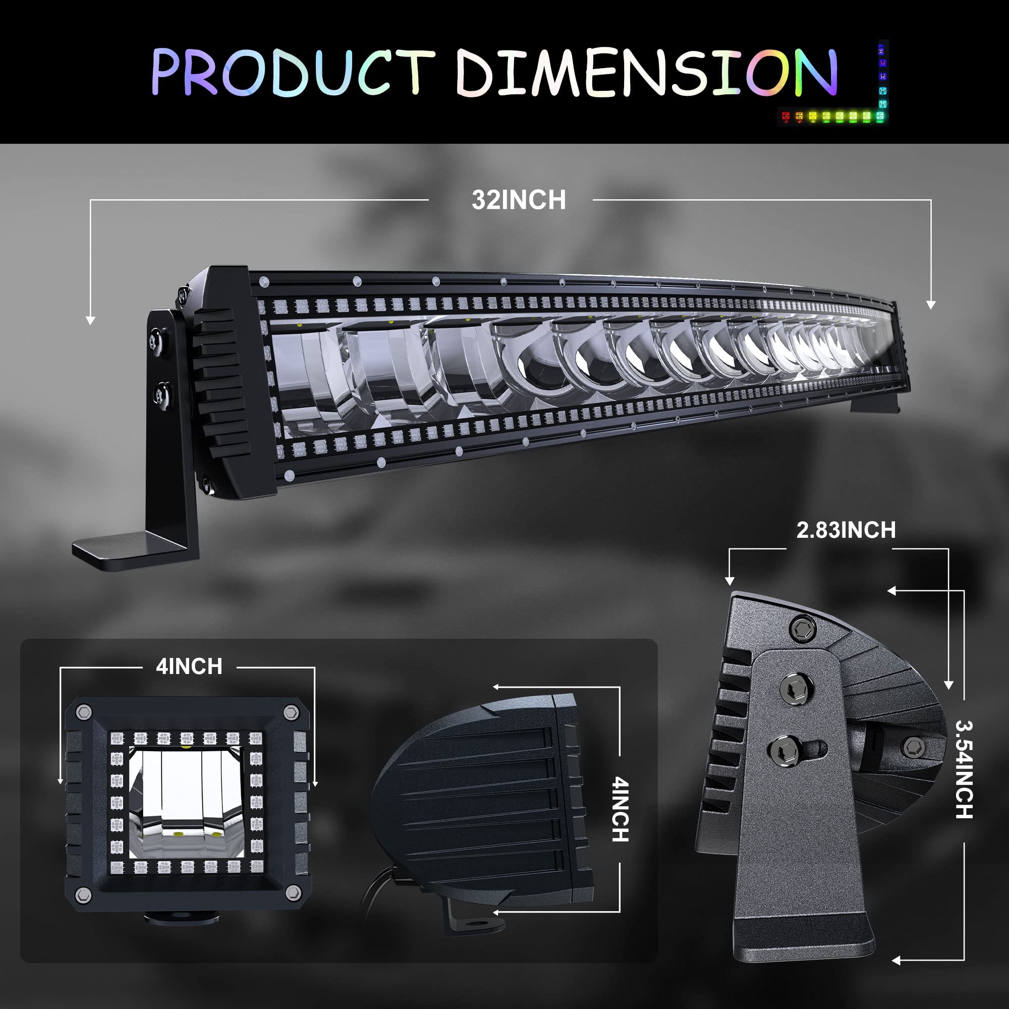 FEELON two 4 inch RGB pods add focused color accents for added visibility