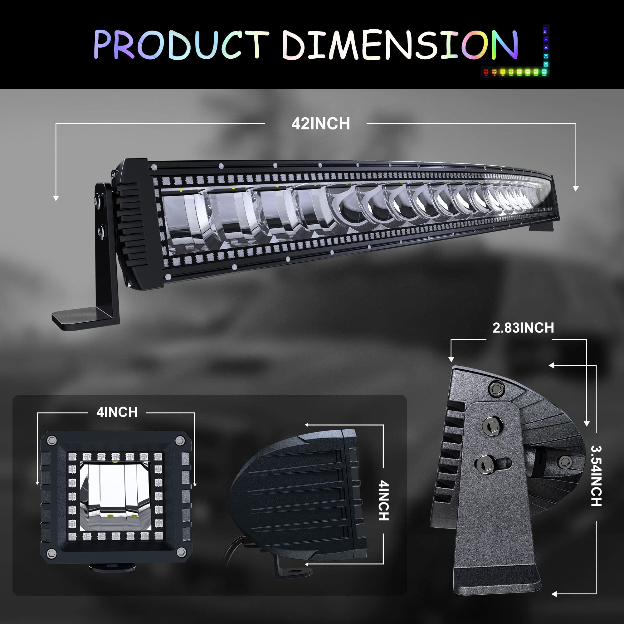 FEELON two 4-inch RGB pods provide focused flood light for trucks