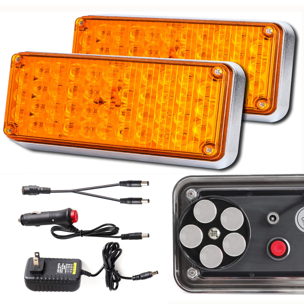 FEELOTAM upgraded magnetic strobe closeup with 42 LEDs for high visibility