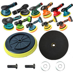 Feenynic 6 inch backing plate pack shown for smooth, balanced polishing on a cordless buffer