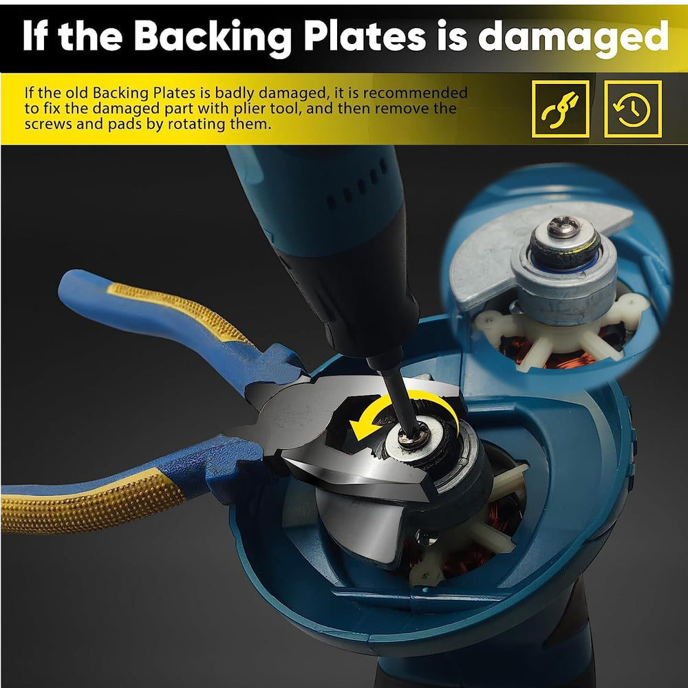 Feenynic screws and pads set enables quick, secure backing plate replacement