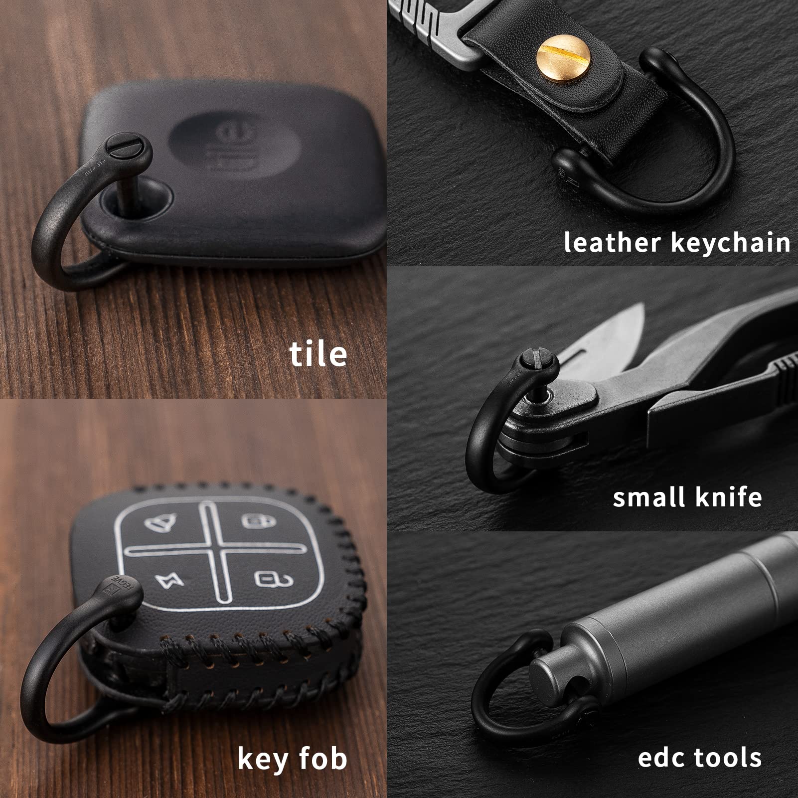 FEGVE D-Ring Keychain D-shape fits car keys securely.