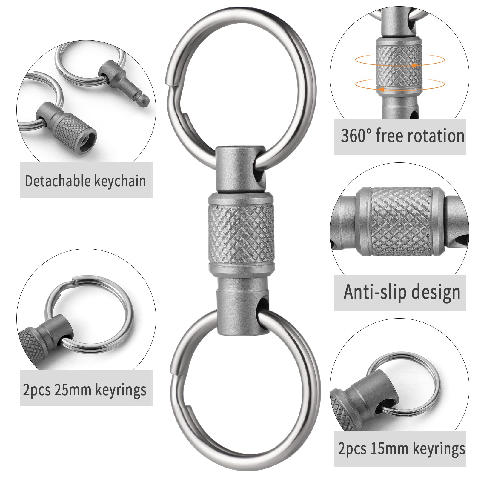 FEGVE four stainless steel rings keep essential keys organized for daily carry.