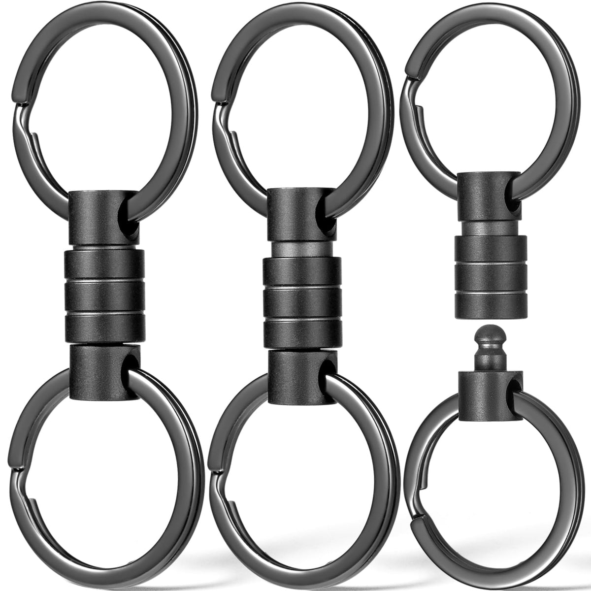 FEGVE titanium quick-release keychain with detachable rings for fast key access.