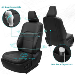 FEINEPRO Camry seat cover with airbag cutouts keeps safety features accessible.