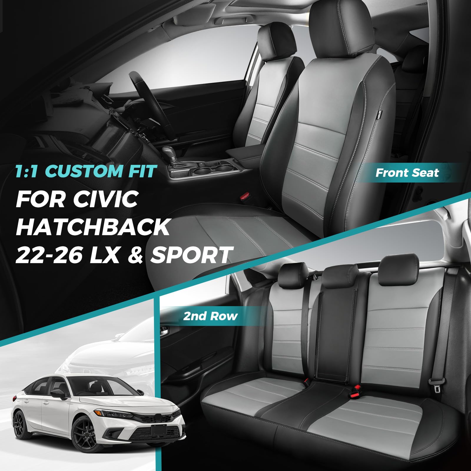 FEINEPRO full set seat covers for Civic enhances interior and protection