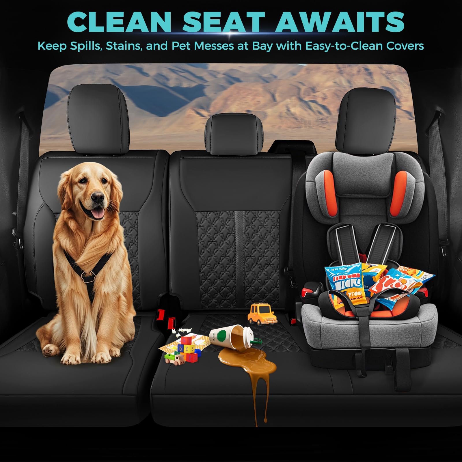 FEINEPRO waterproof faux leather surface resists spills
