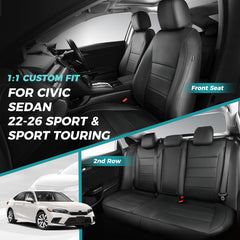 FEINEPRO Honda Civic seat cover full set on seats for premium interior.