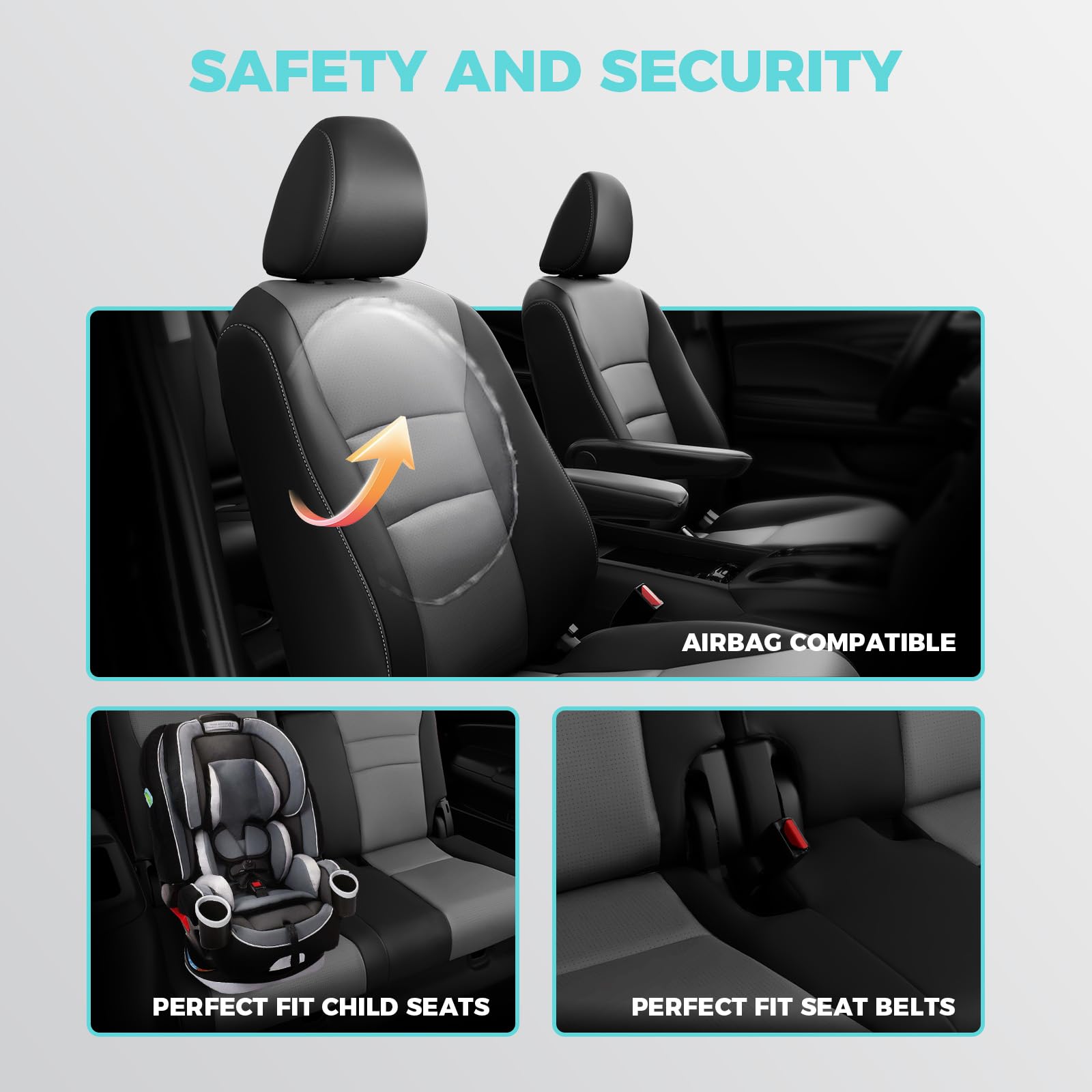 FEINEPRO Honda Pilot easy-clean upholstery covers resist spills.