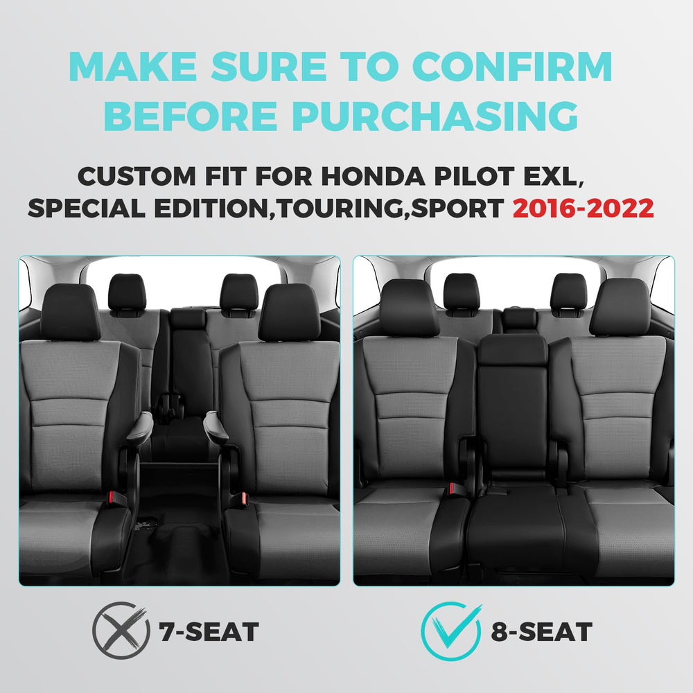 FEINEPRO Honda Pilot three-row fit seat covers preserve interior style.