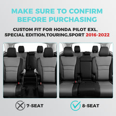 FEINEPRO Honda Pilot three-row fit seat covers preserve interior style.