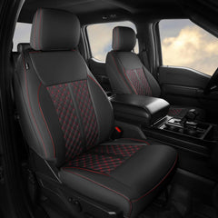 Feinepro seat cover on Ford F-150 front seat for snug protection.