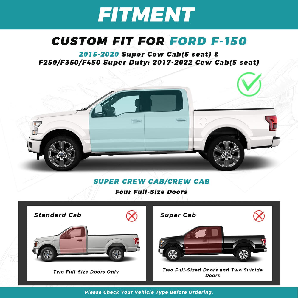 FEINEPRO seat cover for Ford F-150 rear view with full coverage and easy cleaning.