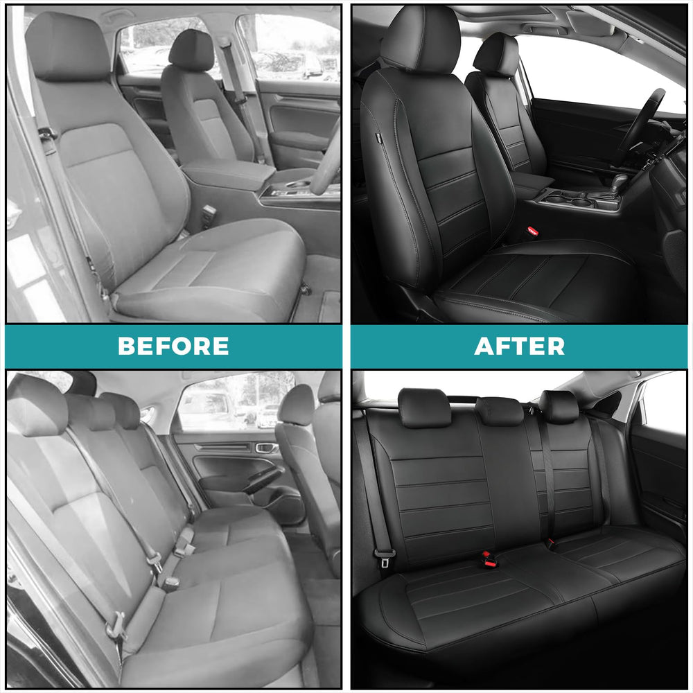 Luxurious black leather look with waterproof protection during family trips