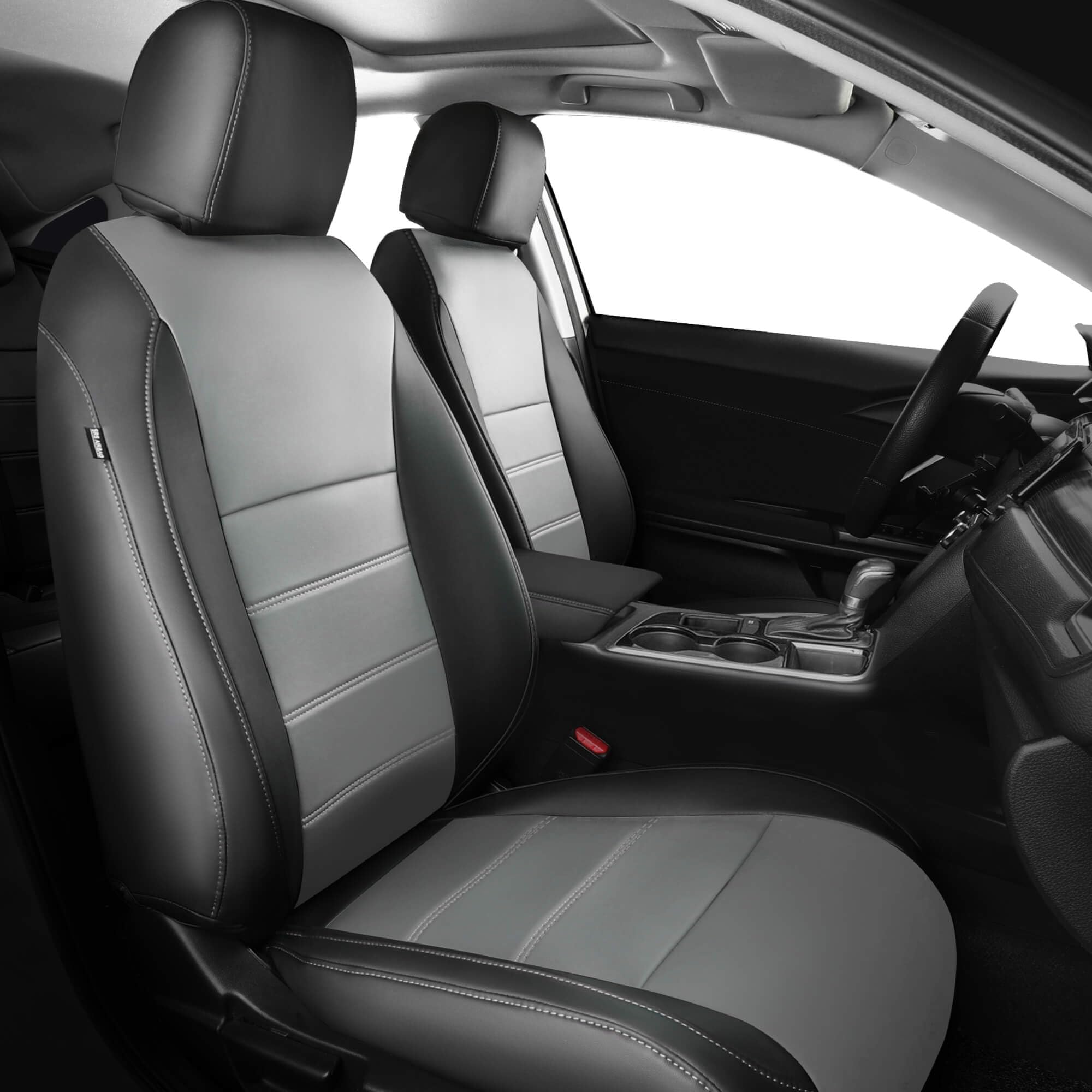 FEINEPRO front seat cover in black grey Nappa leather showing premium texture and protection