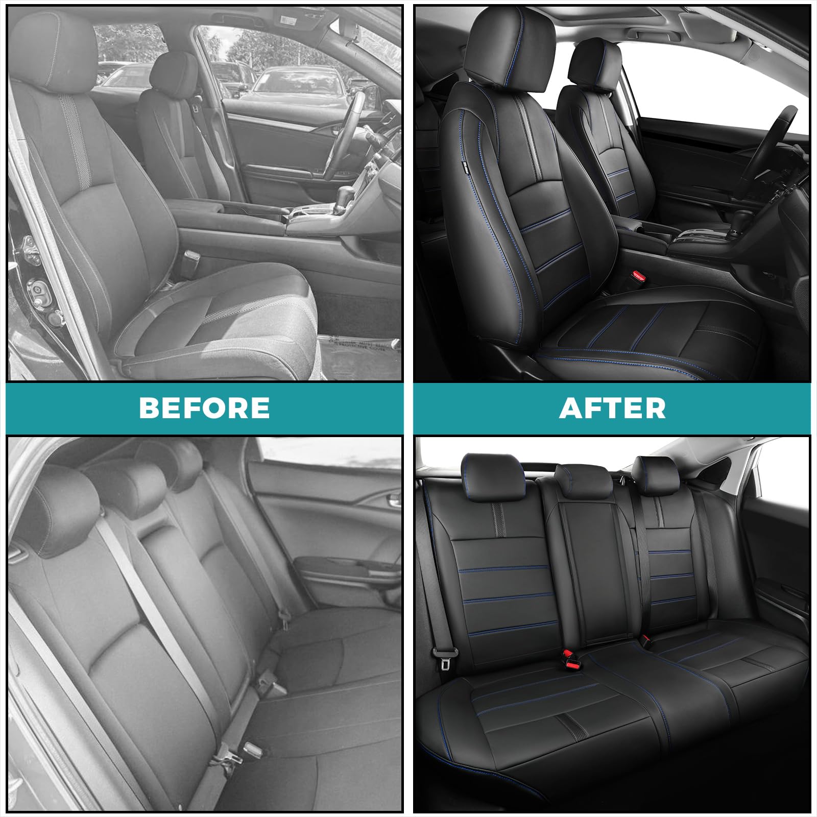 Waterproof finish keeps spills from soaking into the seats
