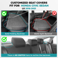 FEINEPRO rear seat cover for Honda Civic LX with full coverage and stain resistance.