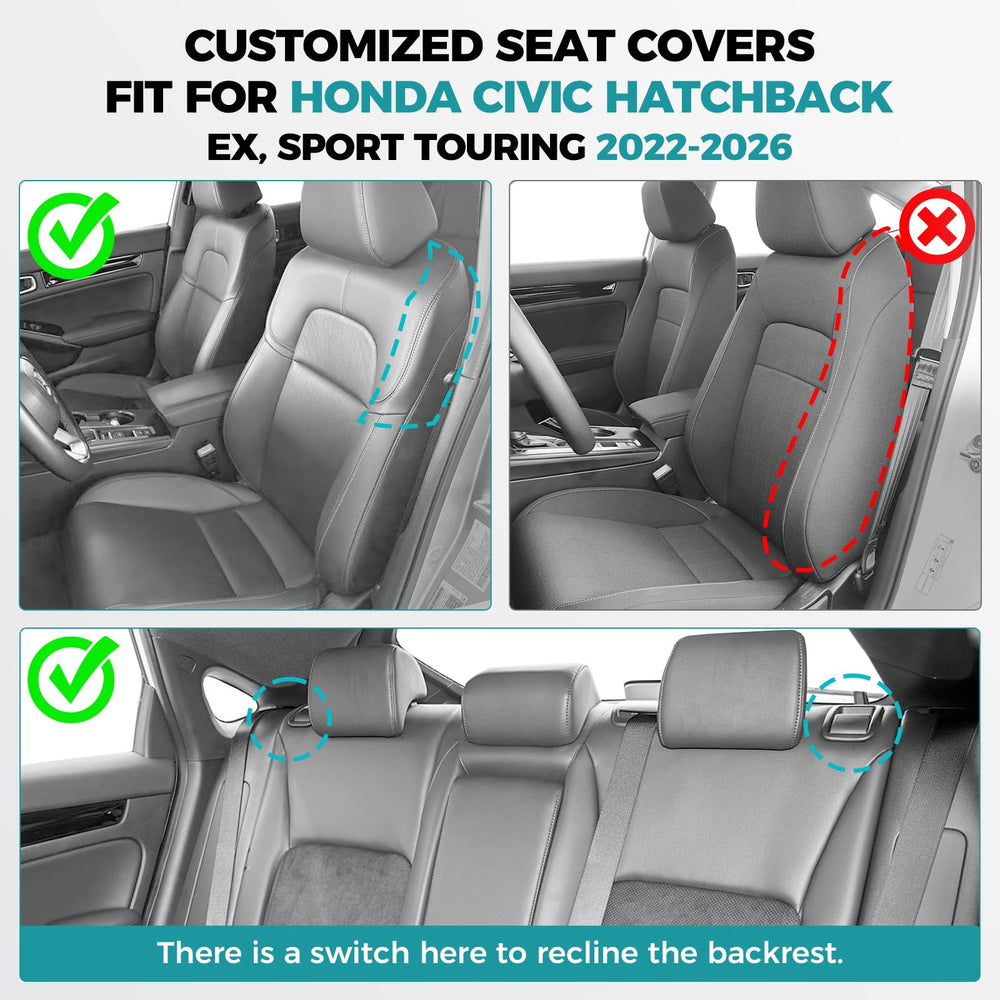 FEINEPRO rear seat cover for Honda Civic, protects against spills and stains