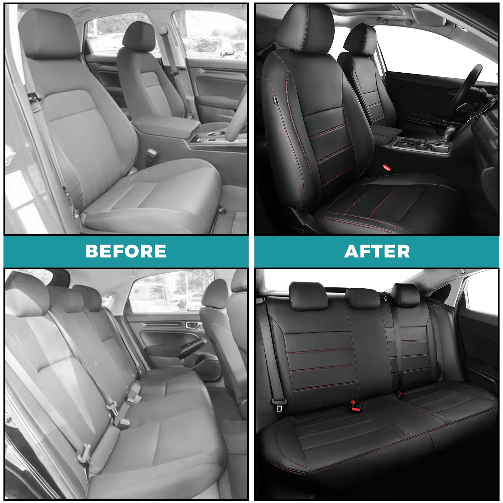 FEINEPRO stain-resistant upholstery keeps Civic interior clean during daily use.