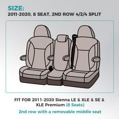 FEINEPRO Sienna middle row seat cover protects against spills while maintaining comfortable access.