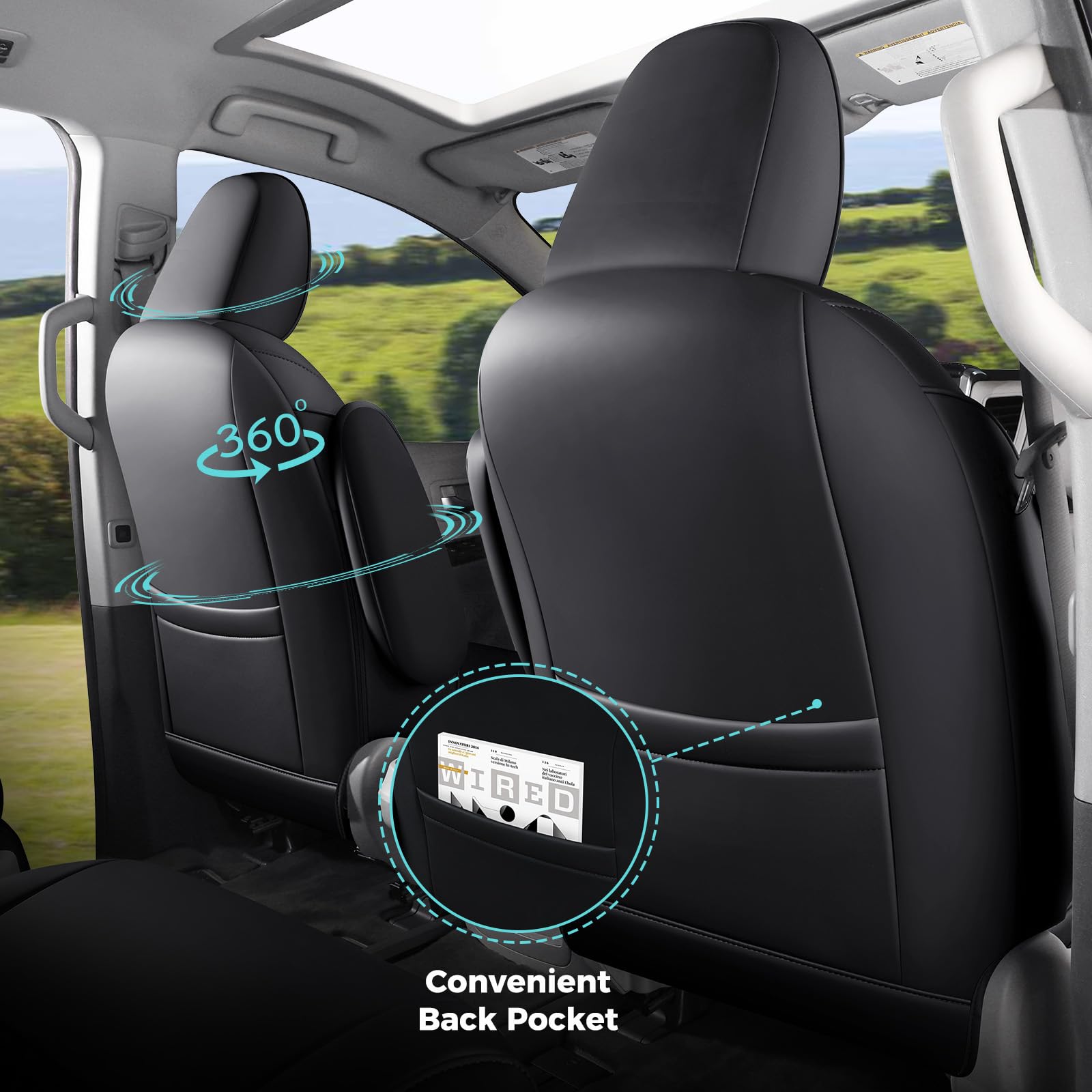 FEINEPRO waterproof seat cover guards from spills and pet messes on the go.