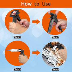 Feiyagoo RTV squeezer hinge lock system close-up for stable dispensing