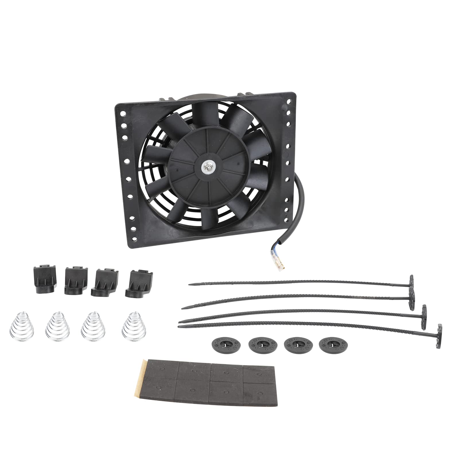 Fekuar 6-inch slim radiator fan installed in the engine bay cooling radiator and lines