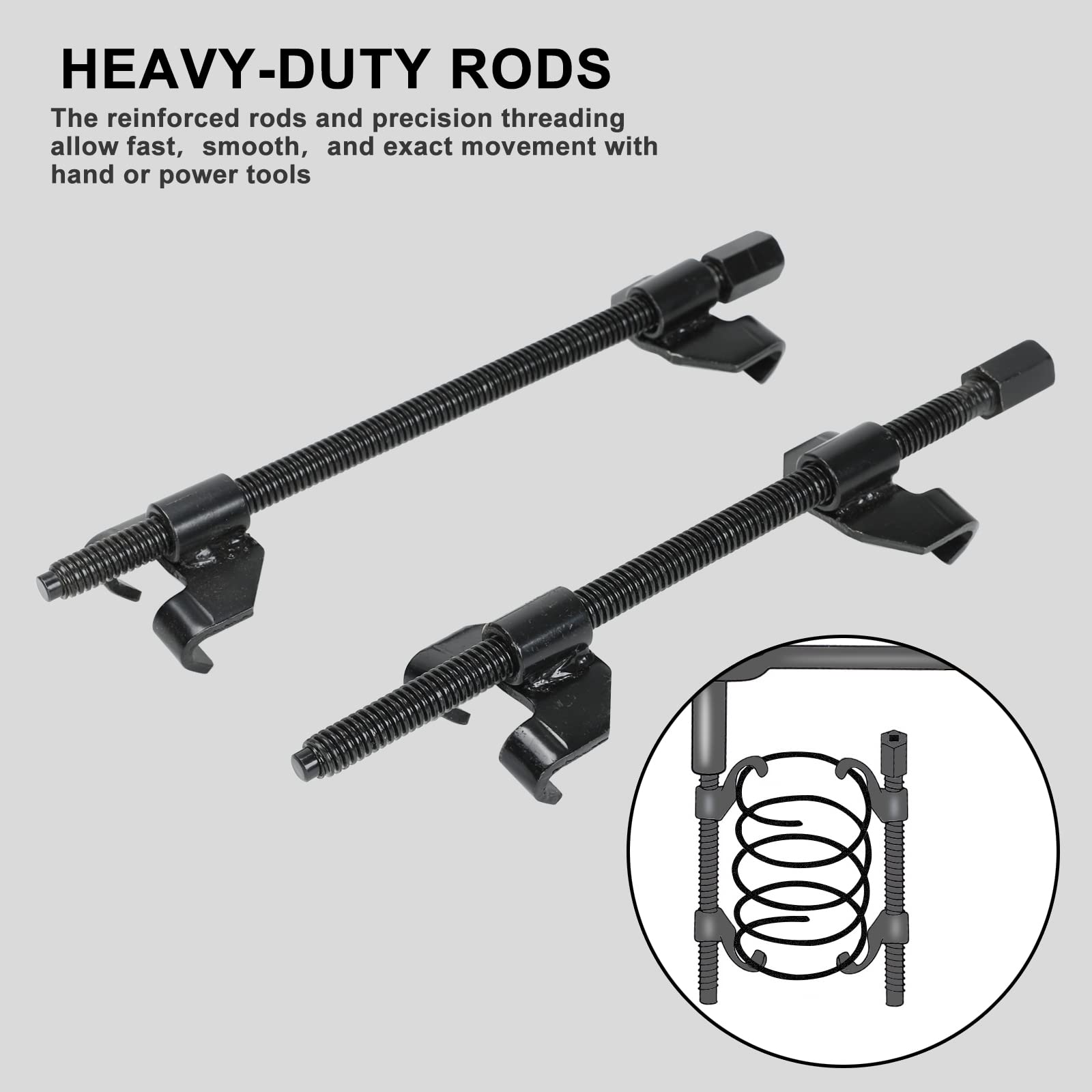 Close-up of heavy-duty jaws and lead screws for secure coil grip by Fekuar.