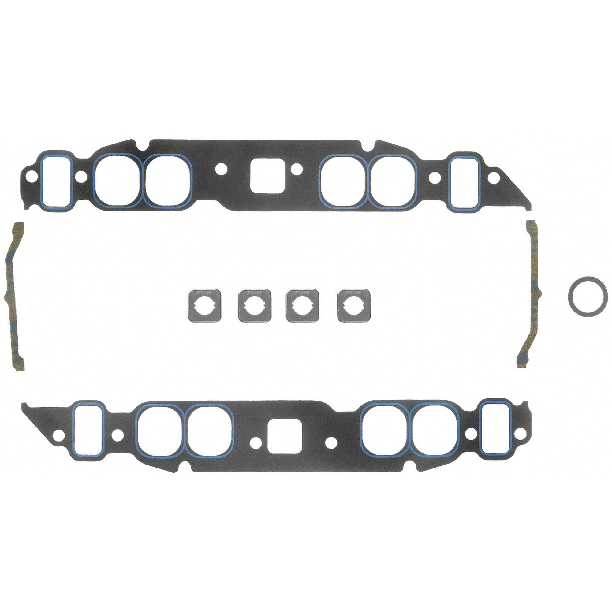 Fel-Pro 1212 intake manifold gasket set front view for GMP V8 engines ensures reliable sealing.