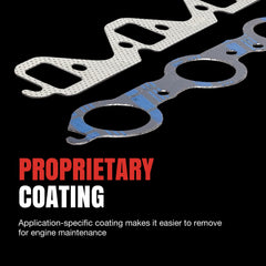 Fel-Pro 1404 fiber-facing surfaces show high-temperature sealing performance.