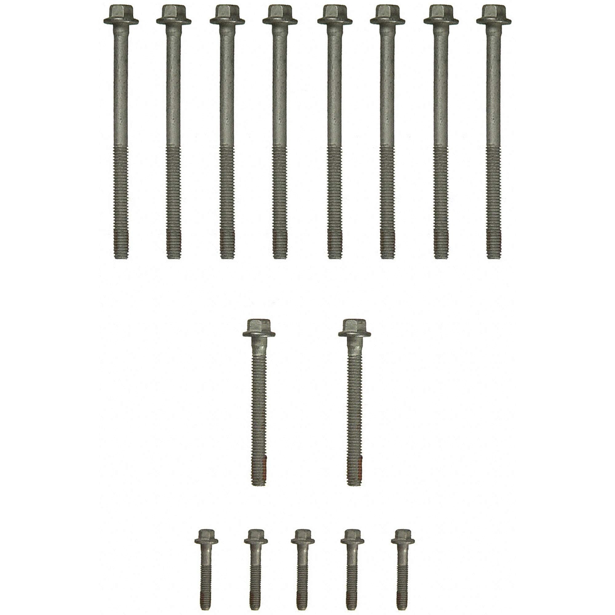 Fel-Pro ES 72173 engine cylinder head bolt set packaging highlights durable, OE-grade sealing materials.