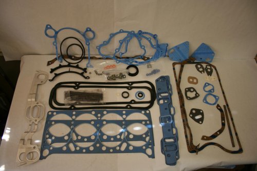 Close-up of Fel-Pro gasket components for Camaro engine rebuild and sealing