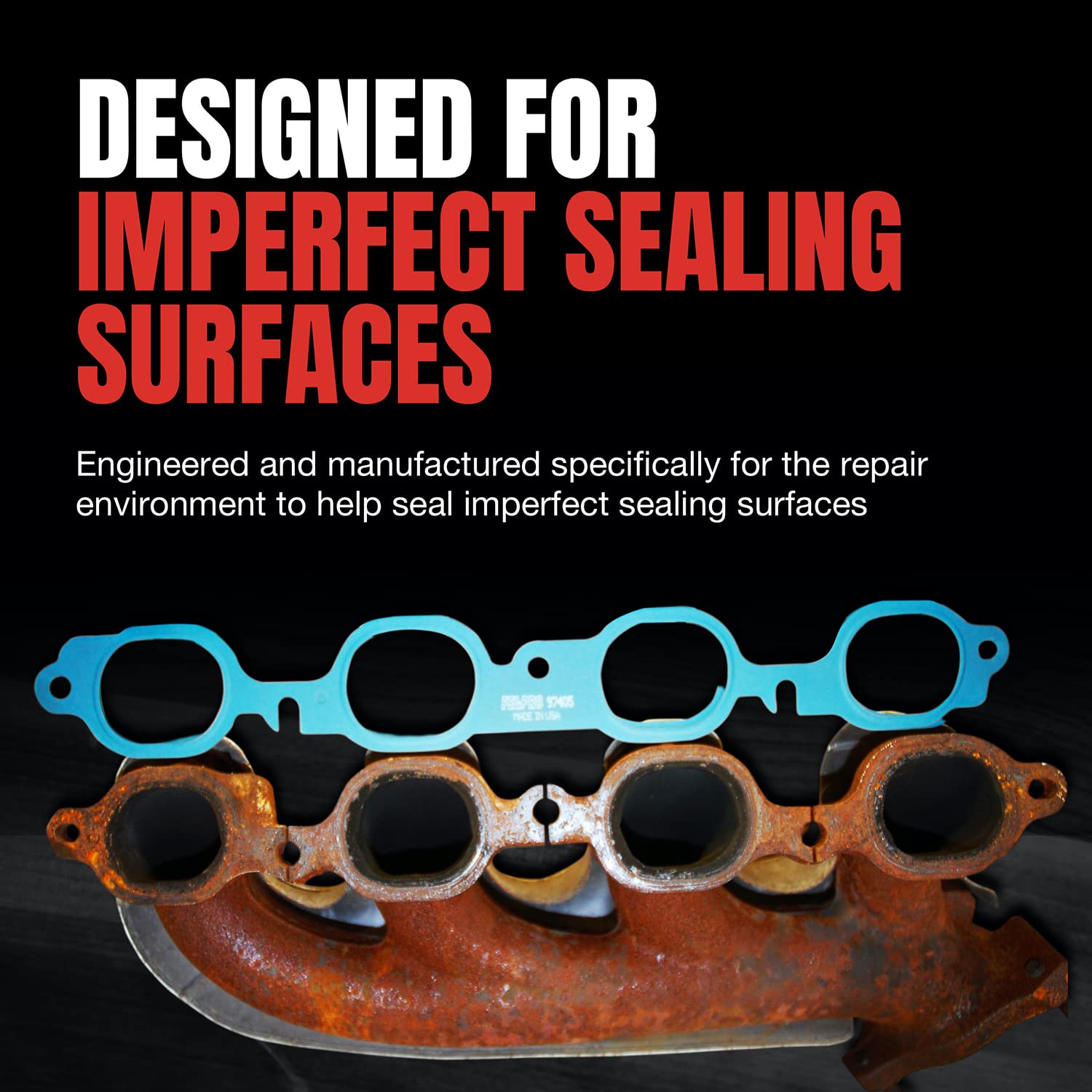 Closeup of Fel-Pro MS 96908 gasket surfaces ready for precision sealing