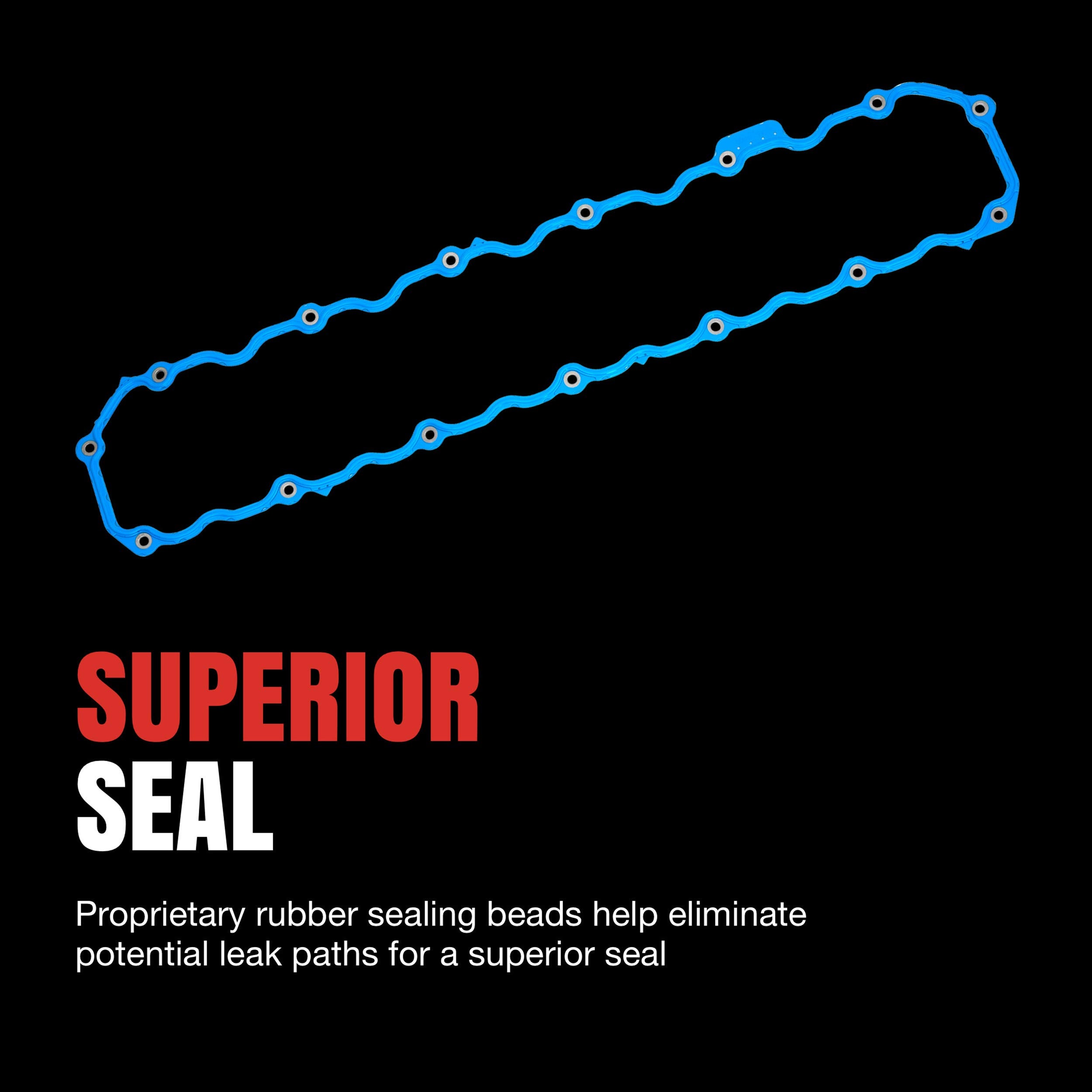 Close-up of Fel-Pro VS 50522-T rubber beads indicating sealing potential