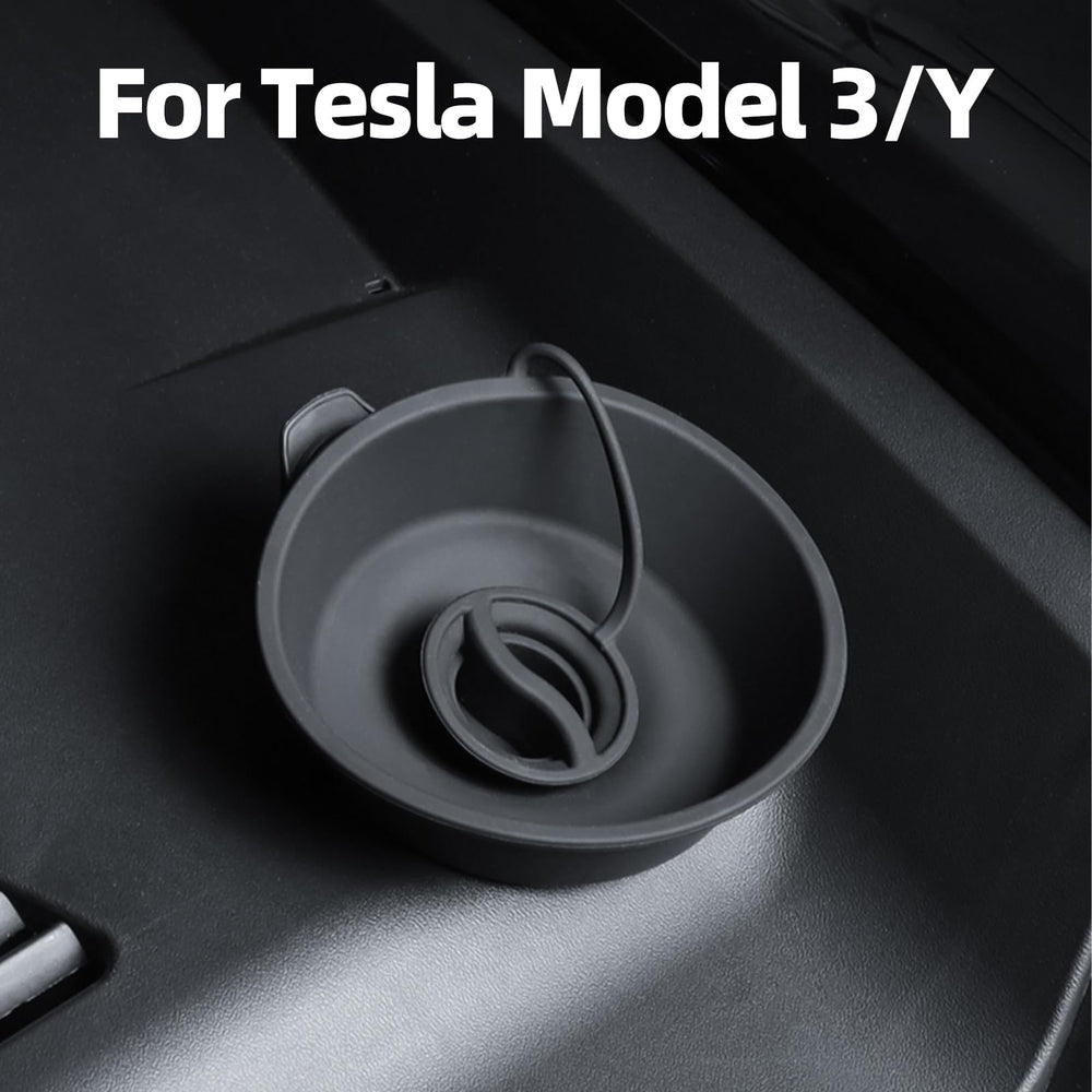Femibon wiper fluid funnel for Tesla Model 3, side angle, speeds filling