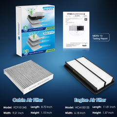 Femota cabin filter kit with MERV 13 media reduces dust and odors daily.