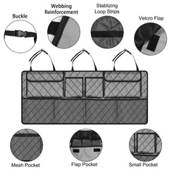 Eight-pocket layout of the Femuar organizer for organized travel gear.