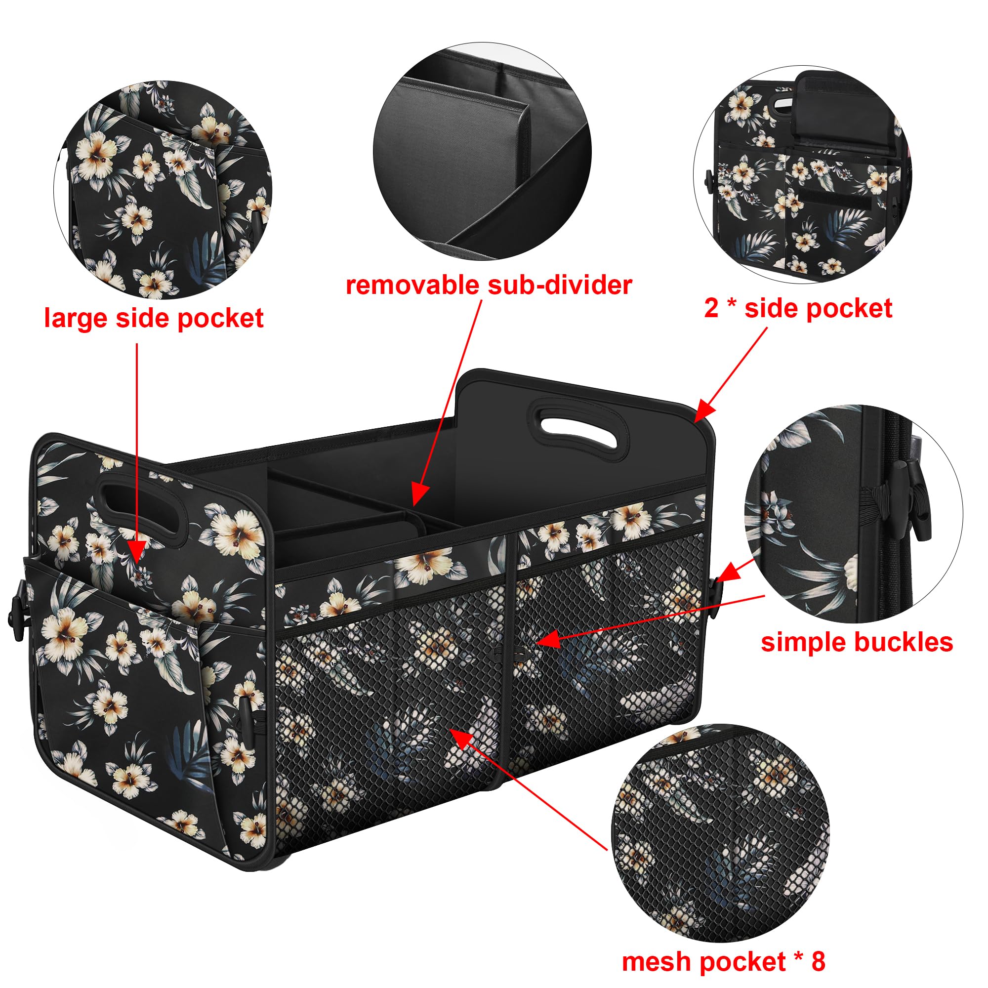 Femuar car trunk organizer in use storing groceries and everyday items