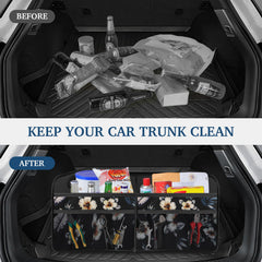 Femuar trunk organizer fits sedans, SUVs, vans, Jeeps, and trucks.