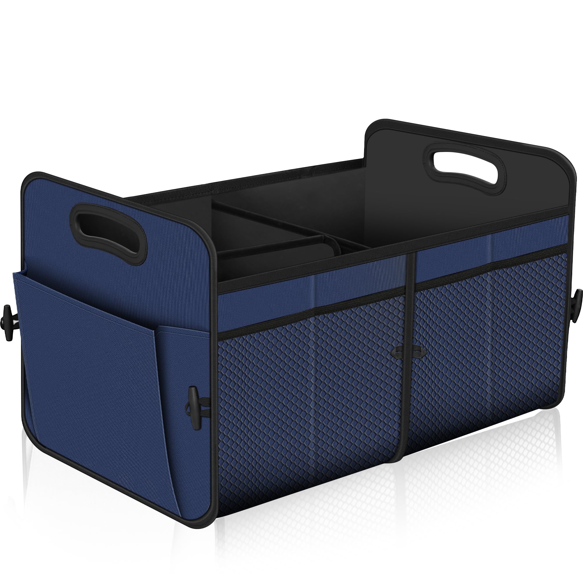 Femuar car trunk organizer with 72L capacity keeps cargo organized on trips.