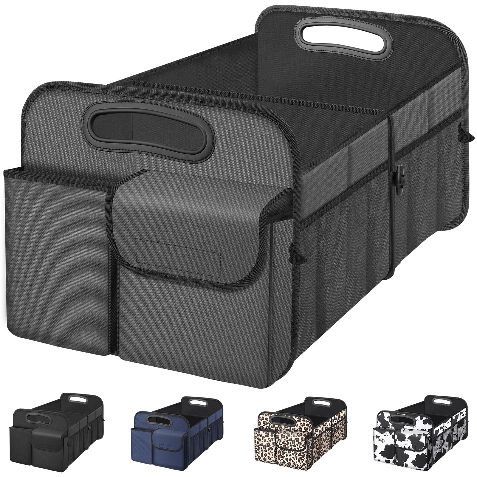 Femuar car trunk organizer collapsible design with adjustable dividers for customizable storage