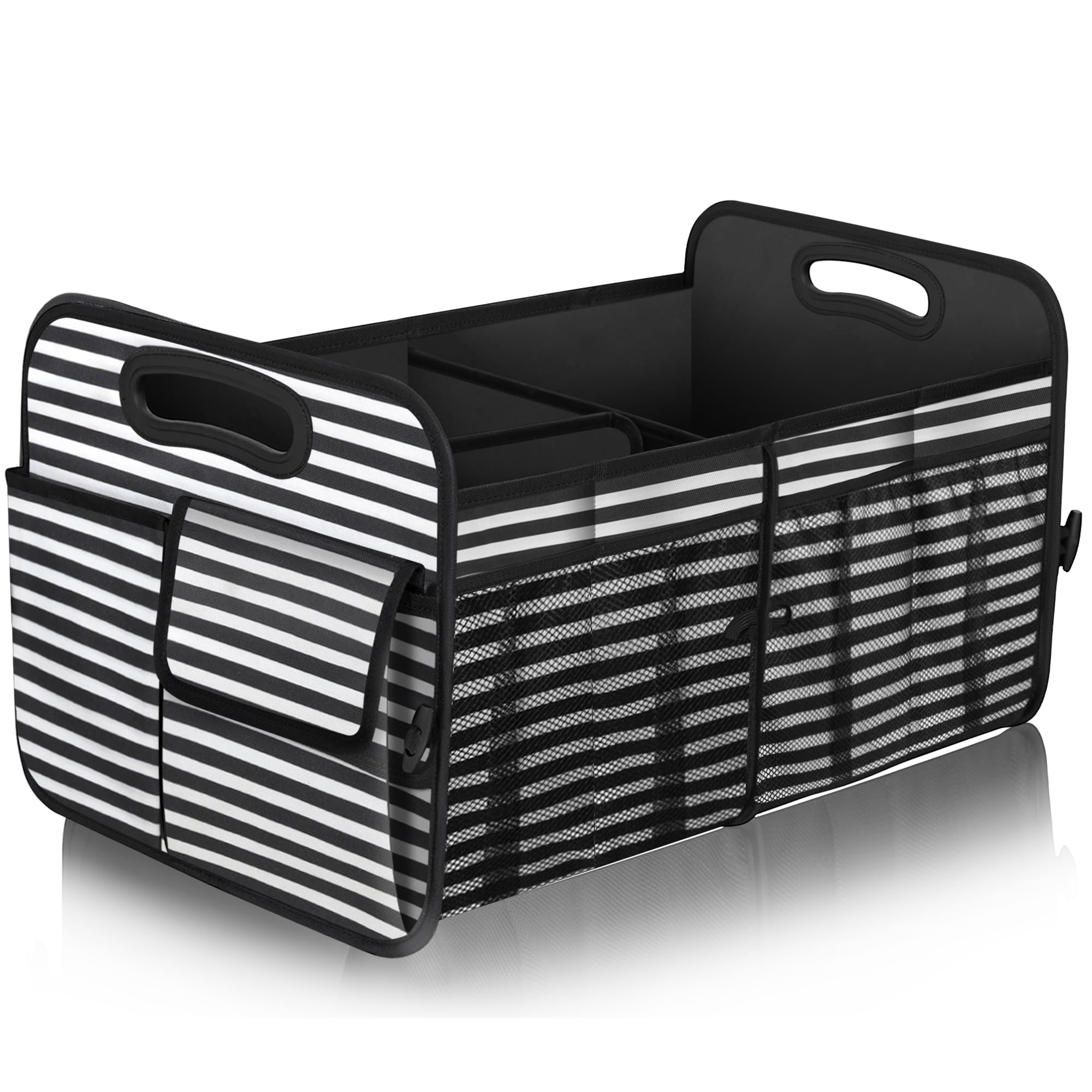 Femuar trunk organizer 72L capacity keeps trunk organized and clutter-free.