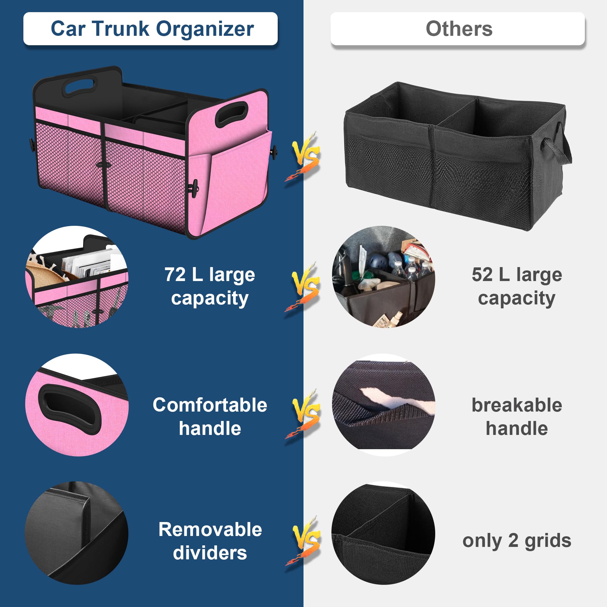Femuar collapsible trunk organizer in use for easy storage