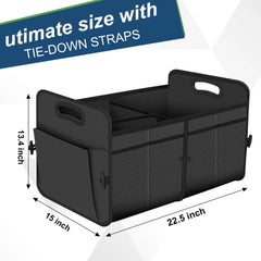 Femuar collapsible trunk organizer folded flat for compact storage.